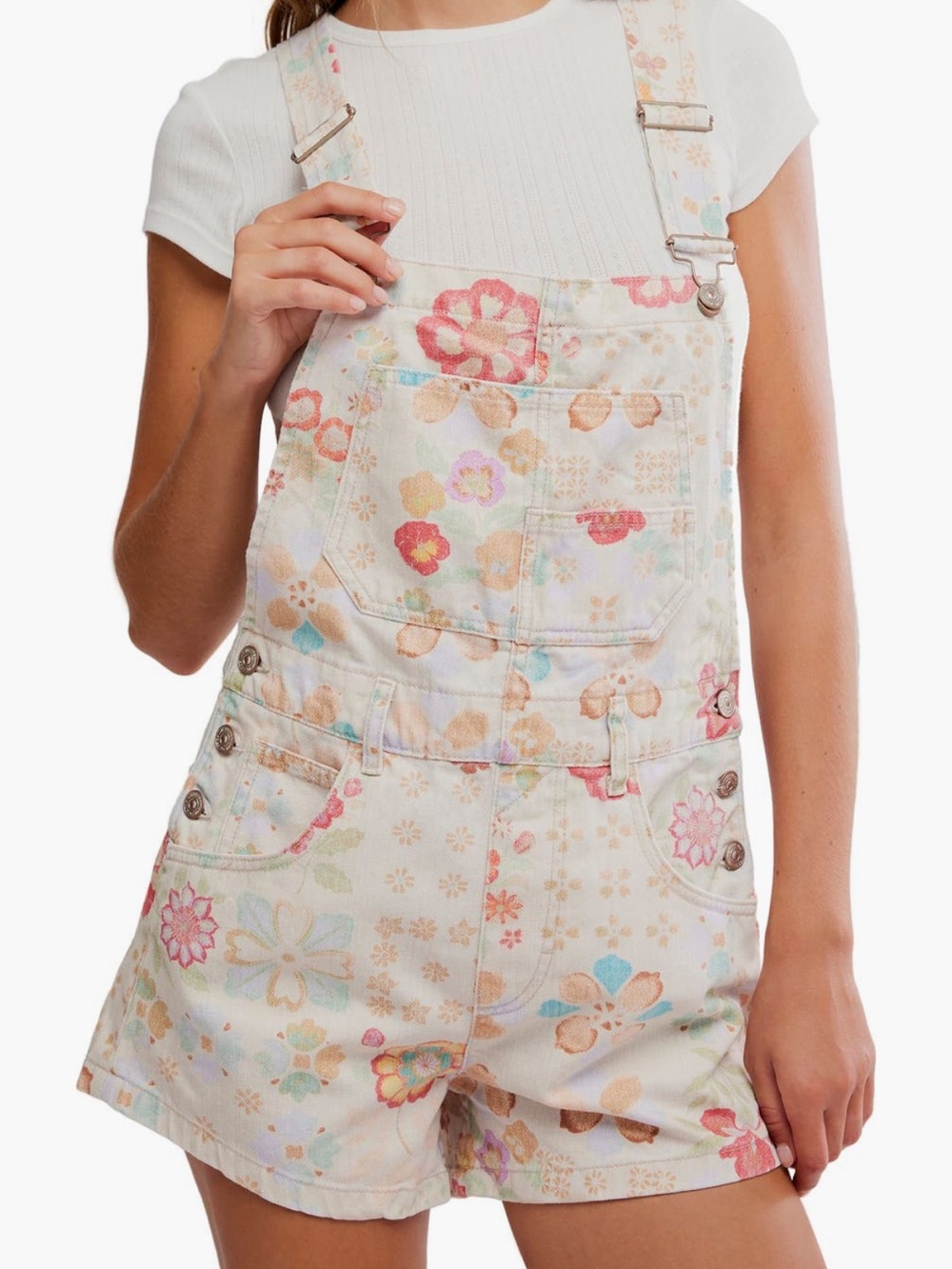 NWT Free People 🌼🌼 Ziggy Floral Shorts Overalls